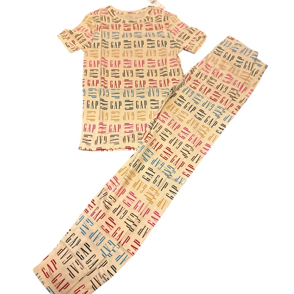 GAP Cream and multi-colored Pajama organic set